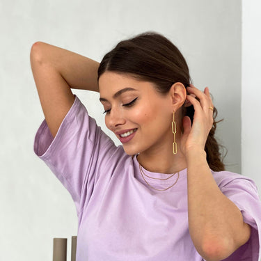 The Pendantes - Gold Earrings - Gold Chain Earrings - Women's Earrings Earrings Brother & Sisters